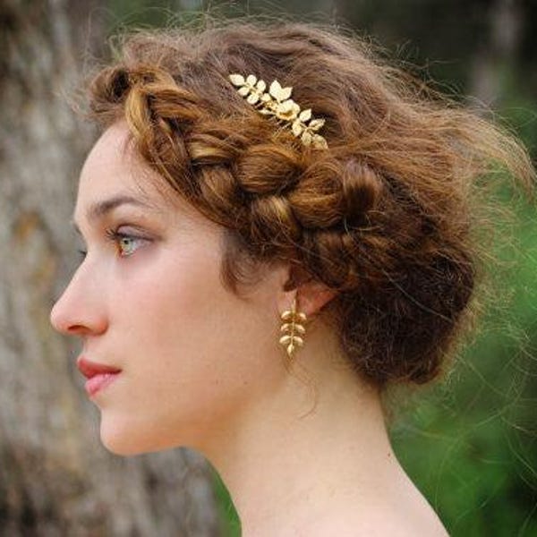 Rose Comb, Floral Hair Comb, Wedding Hair Comb, Bridal Hair Comb, Gold Comb, Bridal Hair Accessory, Bridesmaid comb, Floral Silver