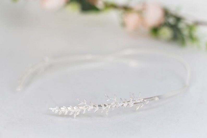 Wild Branches Twigs Goddess Crown Gold Greek Headpiece Bridal Hair Accessories, Wedding Tiara, Roman Crown, Silver Ancient Leaf Headband image 10