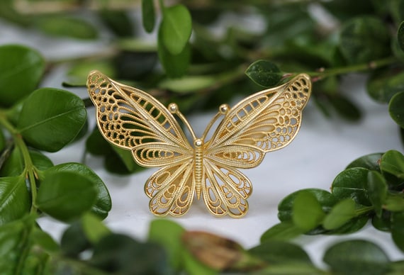 Butterfly Filigree Hair Clip, Crocodile Clasp Whimsical Insects