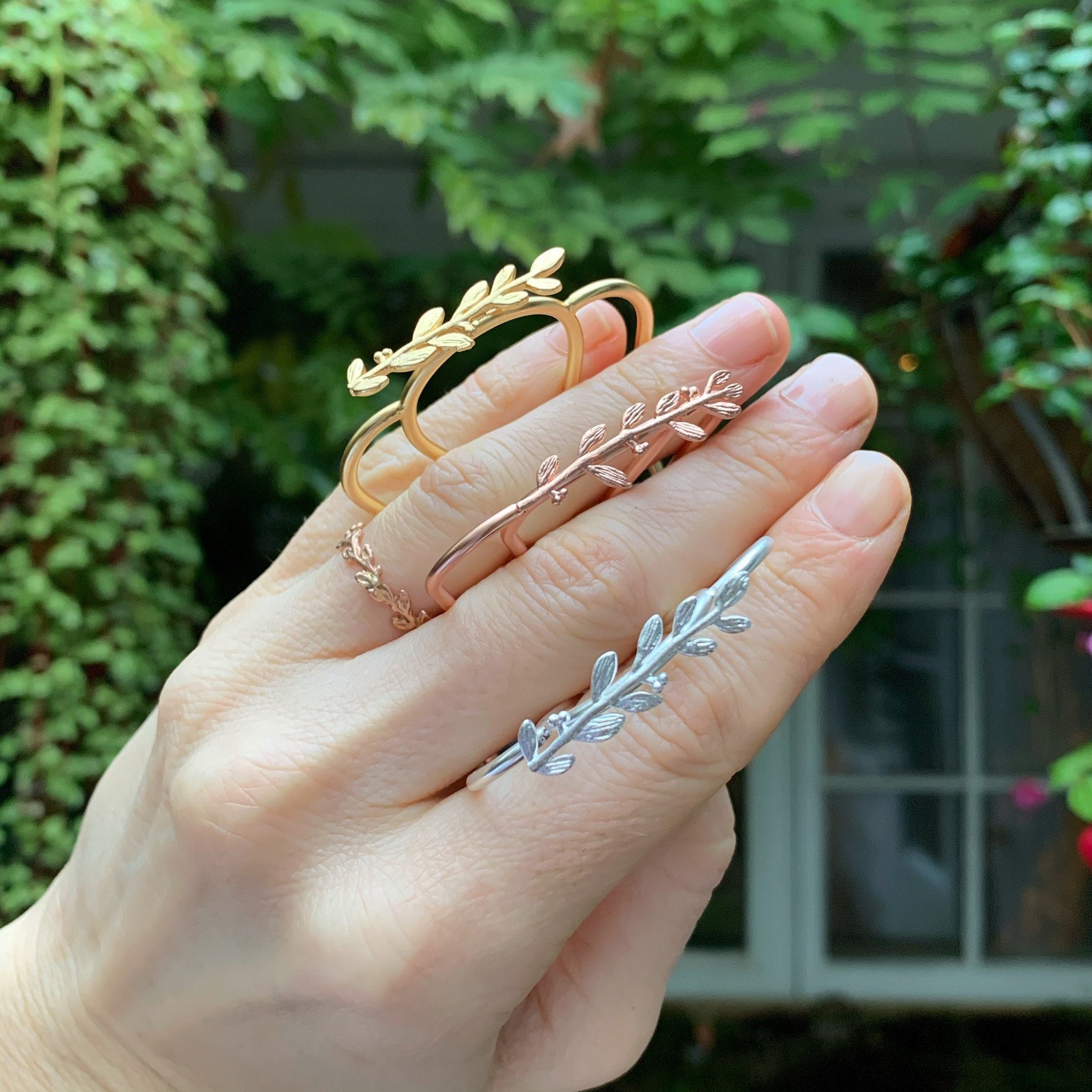 Preorder Small Twig Branch Hair Prong Gold Leaf Rose Silver Leaves Jewelry Leaves Accessory Boho Nature Inspired Fork Silver Hair Pin