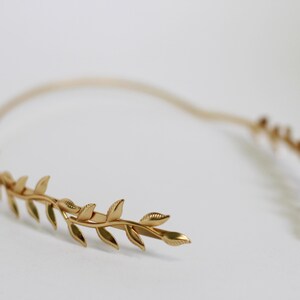 Twig Goddess Crown, Bridal Leaf Headpiece, Roman Wedding Tiara Gold