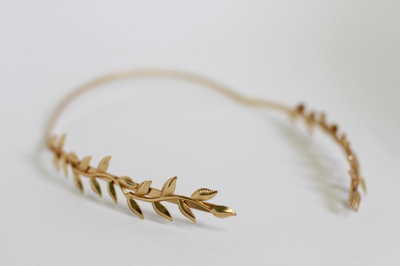 Twig Goddess Crown, Bridal Leaf Headpiece, Roman Wedding Tiara Gold