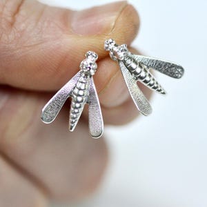 Preorder* Tiny Bee Earrings Pearls Bug Ear Studs Pearl Insect Goddess Jewelry Bridal Accessories Boho Crystal Dragonfly Honey Bees Jewellery