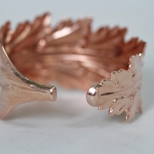 King Feather Bracelet, goddess jewellery, Wrap Leaf Bracelet, Bridal Statement Bracelet, Bridal Accessories, Giant gold Stem Branch Feather Rose Gold