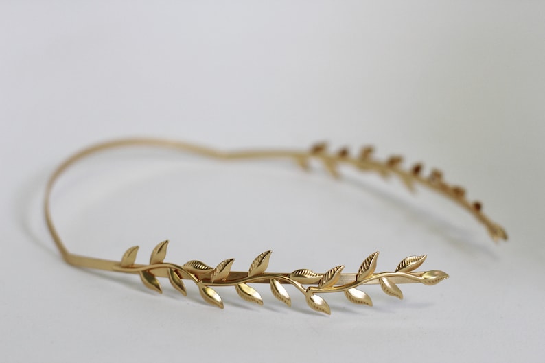 Twigs Goddess Headband, Rose Gold Greek Goddess Headpiece, Bridal Hair Accessories, Wedding Tiara, Roman Crown, Silver Ancient Leaf Headband image 4