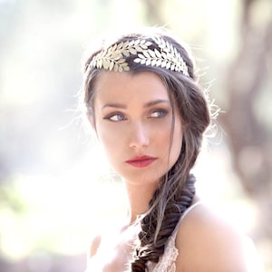 Preorder* Four Athena Leaves Wreath, Grecian, Gold Leaves Tiara, Big Gold Leaf Belt Bridal Hair Accessories, Boho Chic, Wedding Headband