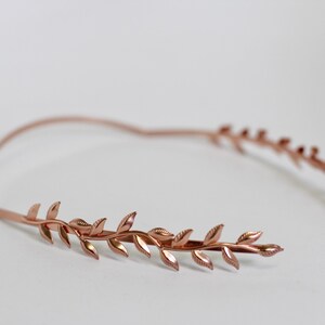 Twig Goddess Crown, Bridal Leaf Headpiece, Roman Wedding Tiara Rose Gold