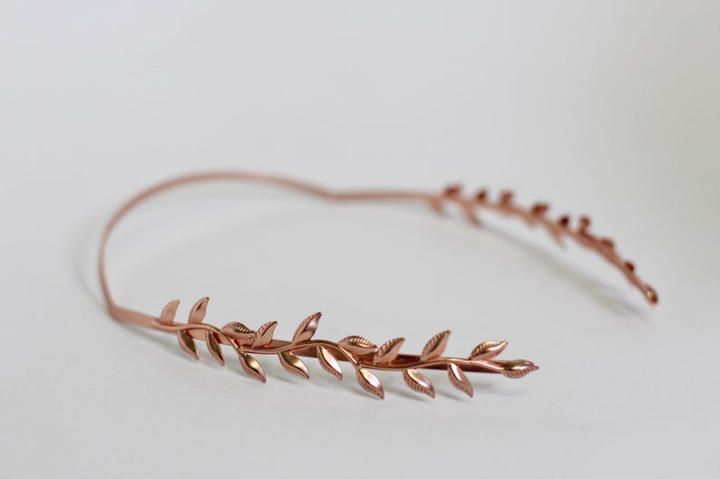 Twig Goddess Crown, Bridal Leaf Headpiece, Roman Wedding Tiara Rose Gold