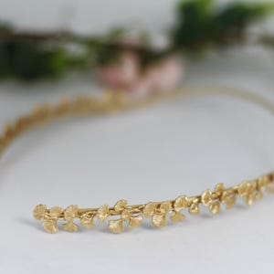 Full Ginkgo Leaves Goddess Crown Grecian Headpiece Wedding Bridal Gold Greek Boho Chic Hairpiece Dainty Leaf Rustic Nature Inspired Headband