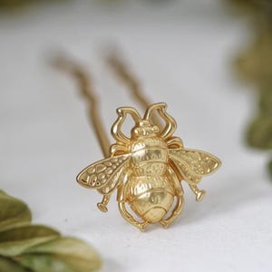Pince à cheveux bébé reine abeille or pince insecte bohème fonctionnel bijoux pour cheveux accessoire de cheveux en or fourche à cheveux unique épingle à cheveux inspirée de la nature
