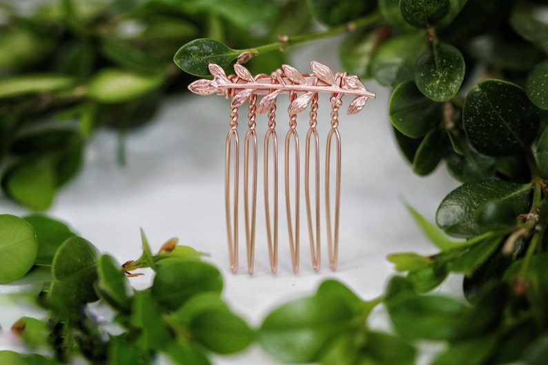 Leaf Rack Comb Single Twig Branch Comb, Comb, Golden Leaves Hair Comb, Bridal Hair ...