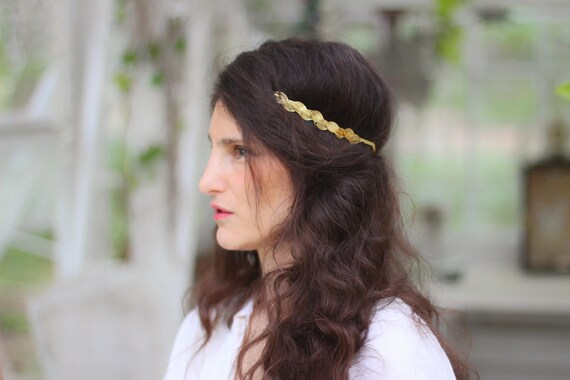 Laurel Filigree Leaves Greek Goddess Headband, Boho Roman  display picture 3