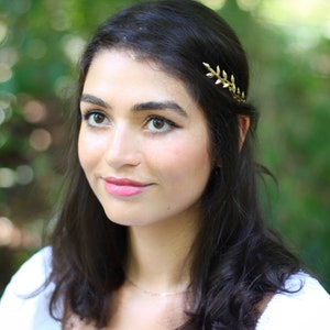 Twigs Goddess Headband, Rose Gold Greek Goddess Headpiece, Bridal Hair Accessories, Wedding Tiara, Roman Crown, Silver Ancient Leaf Headband image 2
