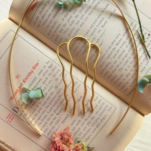 Better Together Set gewone godin kroon basis haarspeld Griekse krans Griekse opgestoken kroon bruids hoofddeksel bruiloft haaraccessoires afbeelding 3