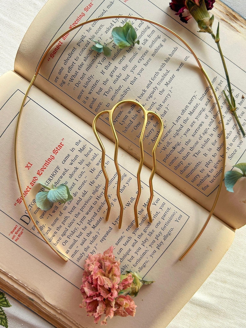 Better Together Set gewone godin kroon basis haarspeld Griekse krans Griekse opgestoken kroon bruids hoofddeksel bruiloft haaraccessoires afbeelding 3