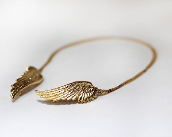 Medium Angel Wings Hair Chain, Bridal Hair Accessory, Boho Gold Hair Chain, Wedding Hair Jewellery, Fairy Hair Accessories, Gold Hair Wreath