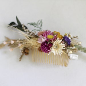 Preorder Spring Blossom Dried Flowers Comb, Bridal Hair Accessories, Bride Floral Comb, Floral Piece, Leaves Boho Chic Rustic Woodland image 7