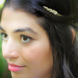 Crystal Twigs Goddess Headpiece, Greek Bridal Hair Accessories, Wedding Tiara, Boho Chic, Roman Crown, Boho Chic Leaf Headband image 1