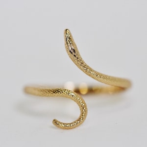 Snake Ring, Serpent Ring, Reptile Stacking Ring, Ancient Egypt Egyptian Historical classical times Snake Jewelry Adjustable Gold