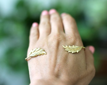 Preorder * Geneva Palm Bracelet, Gold Leaves Palm Cuff Gold Leaf Palm Band, Unique Bridal Jewellery, Hippy Chic, Hand Made, Fairy Jewelry