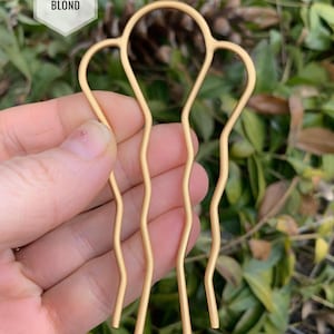Four Teeth Plain Long Hair Prong Simple Hair Pin Bun Updo Stick Gold Plated Fork Hand Made Bridal French Boho Hair Pin Wedding Clip image 9