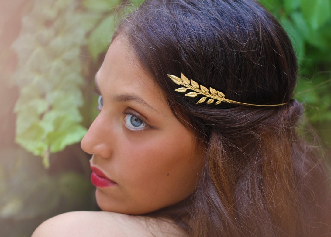 olive leaf greek goddess headband leaves headband bridal.