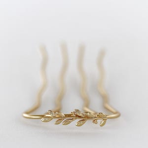 Small Twig Branch Hair Prong Leaf Rose Silver Leaves Jewelry Leaves Accessory Boho Nature Inspired Fork Hair Pin