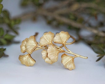 Royal Ginkgo Hair Prong, Ginkgo Lesves Hair Accessory Hair Pin Nature Inspired Jewelry Gold Silver Rose Gold