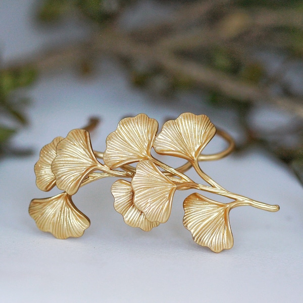 Royal Ginkgo Hair Prong, Ginkgo Lesves Hair Accessory Hair Pin Nature Inspired Jewelry Gold Silver Rose Gold