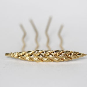 Preorder * Wheat Hair Prong Wheat Stock Leaf Jewelry Gold Leaf Accessory Leaf Hair Clip Goddess Clip Boho Hair Pin Hair Prong Bun Holder