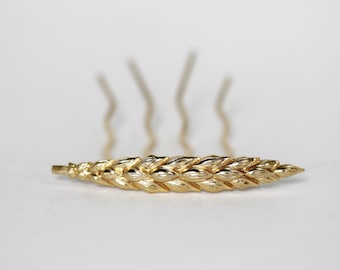 Preorder * Wheat Hair Prong Wheat Stock Leaf Jewelry Gold Leaf Accessory Leaf Hair Clip Goddess Clip Boho Hair Pin Hair Prong Bun Holder
