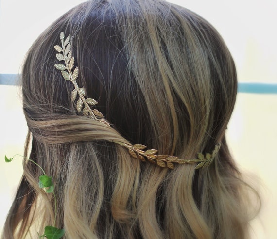 Corona di fata completa, diadema nuziale, fascia da damigella d'onore,  accessori per capelli greci matrimonio dea greca diadema corona foglie  corona di alloro -  Italia