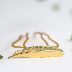Épingle à cheveux plume, accessoires pour cheveux dorés, pince à cheveux, épingle à cheveux, accessoires pour cheveux fantaisie, épingle à cheveux magique, bijoux de fée