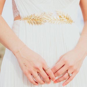 Athena Oversized Leaves Belt Grecian Belt Gold Leaves Belt Big Gold Leaf, Bridal Accessories, Boho Chic, Wedding, Statement Piece