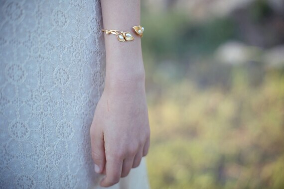 Calla Lily Bracelet Wrap Bracelet Gold Floral Bracelet Bridesmaid Gift Bridal Jewelry Bride Accessories Boho Rose Gold Floral Cuff Etsy