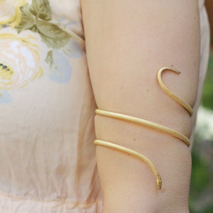 Swirly Snake Arm Band Egyptian Cleopatra Mythology Egypt Accessories Gold Arm Band Goddess Arm Cuff Circlet Ancient Jewelry image 3