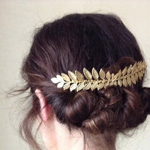 Preorder Double Athena Bridal Hair Comb Boho Grecian Leaves, Gold Plated, Bridal Hair Accessoried, Wedding Comb, Goddess Hair Accessories image 2