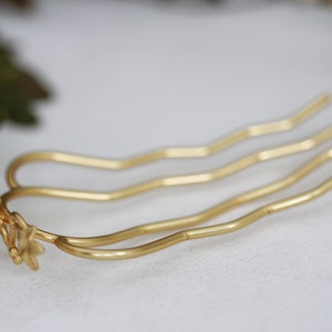 Ivy Leaves Hair Prong Leaf Jewelry Bridal Hair Accessories French Twist Gold Hair Goddess Clip Boho Hair Pin Side Sweep Hair Bun Holder image 5