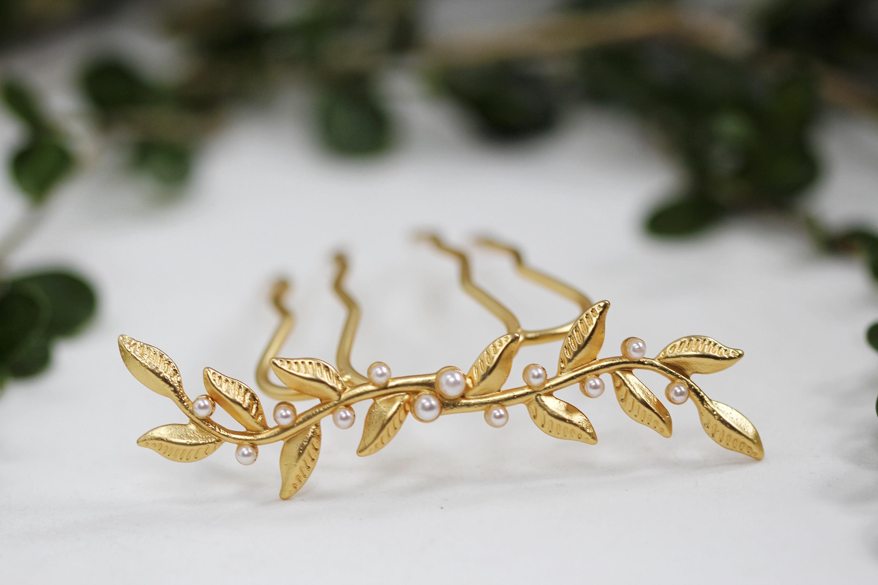 Fascia per capelli da sposa con fiori e foglie, perle e cristalli, accessori per capelli da sposa per donne e ragazze