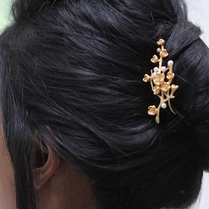 Sakura Field Haarspeld Rosegoud Kersenbloesemblad Bruidsbruiloft Bladeren Sieraden Bladzilver Bloemen Haaraccessoire Haarspeld Fairy Elven afbeelding 3