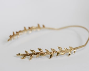 Twig Goddess Crown, Bridal Leaf Headpiece, Roman Wedding Tiara