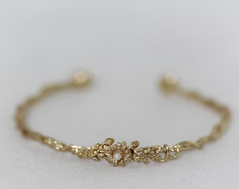 Fairy Garden Bracelet Boho Floral Gold Branch Bracelet, Silver Rose Gold Adjustable Bohemian Bracelet, Bridal Jewelry, Bridesmaid Jewelry