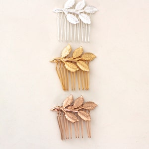 Preorder Five Stems Comb Gold Leaf Romantic Hair Jewelry Bridal Hair Accessory Bridesmaid Accessories Gift for Girlfriend Rustic Woodland image 3