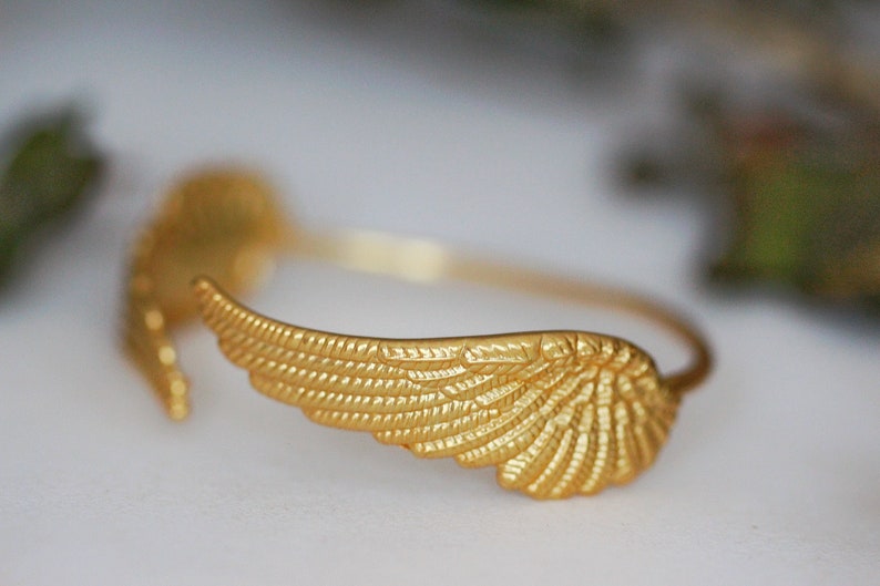 Preorder Angel Wings Ring, Gold Feather Ring, Adjustable Cherub Bohemian Jewelry Whimsical Ploma Anillo Wing Feathers Grecian Goddess image 4