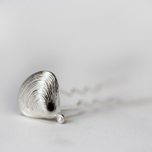 Clam Seashell Little Hair Prong Sea Shell Boho Sea Shell Hair Accessories Sea Shell Jewelry Nautical Hair Piece, Nautical Jewellery silver