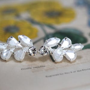 Preorder Naomi Earrings, Bridal Earrings, Jewelry, Wedding Pearls, Pearl Crystal Earrings, Pearls Stud Earrings, Pearls Jewellery image 3