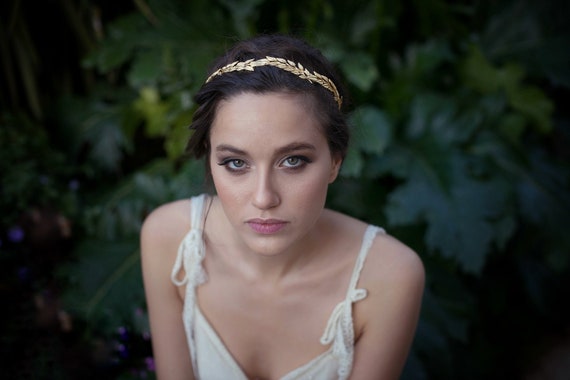 Corona Dea Romana Queen Helena - Tiara In Foglie D'Oro, Fascia Per Capelli, Per Feste E Matrimoni - Foto 12