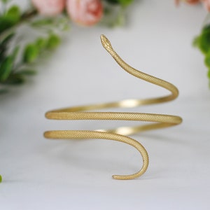 Swirly Snake Arm Band Egyptian Cleopatra Mythology Egypt Accessories Gold Arm Band Goddess Arm Cuff Circlet Ancient Jewelry image 10