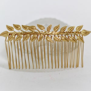 Preorder * Double Olive Comb, Bridal Gold Leaves Comb, Bridal Hair Accessory, Rustic Wedding Comb, Hand Made Nature Inspired Comb