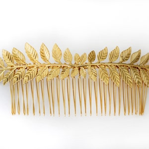 Preorder Double Athena Bridal Hair Comb Boho Grecian Leaves, Gold Plated, Bridal Hair Accessoried, Wedding Comb, Goddess Hair Accessories image 3